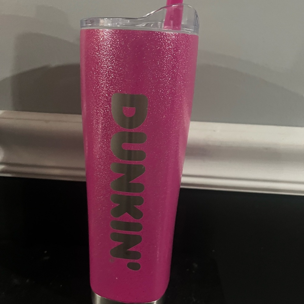 Dunkin' Pink Glitter Tumbler